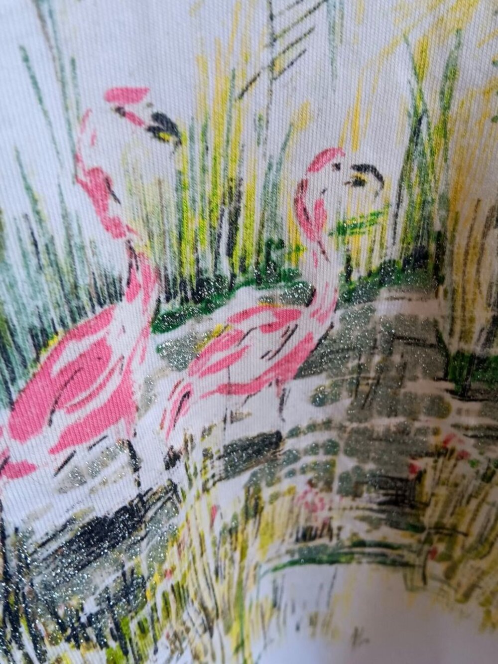 White Stag Womens T-shirt 12/14 Large Flamingo Cotton Polyester Short Sleeve